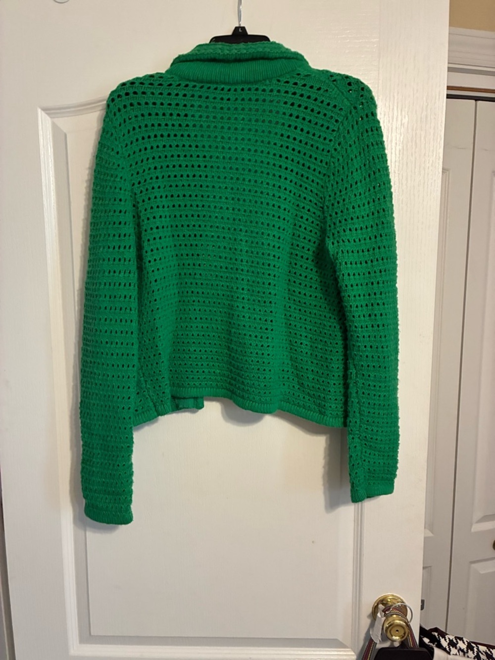 Ann Taylor Green Crochet Button-Front Cardigan - Picture 2 of 4
